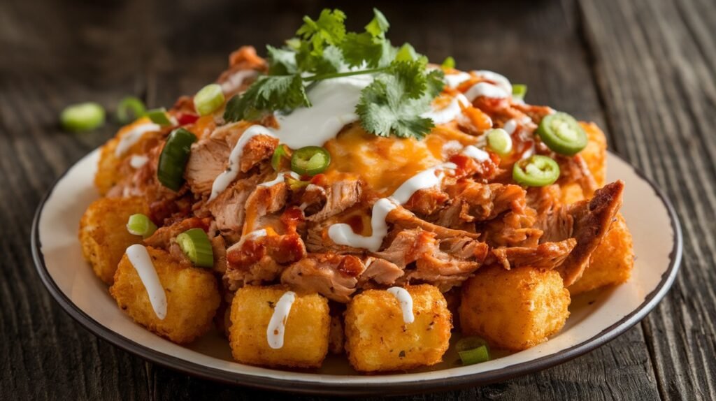 BBQ Chicken Tater Tot Nachos