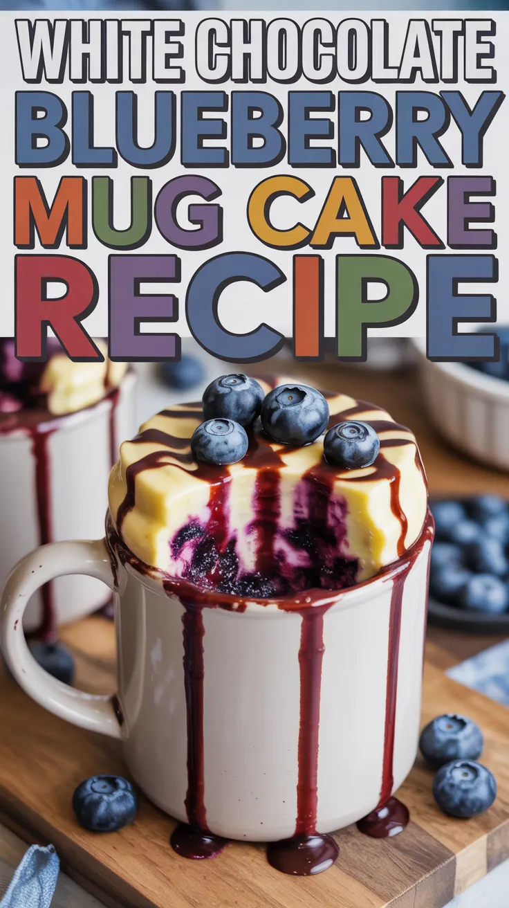 White Chocolate Blueberry Mug Cake