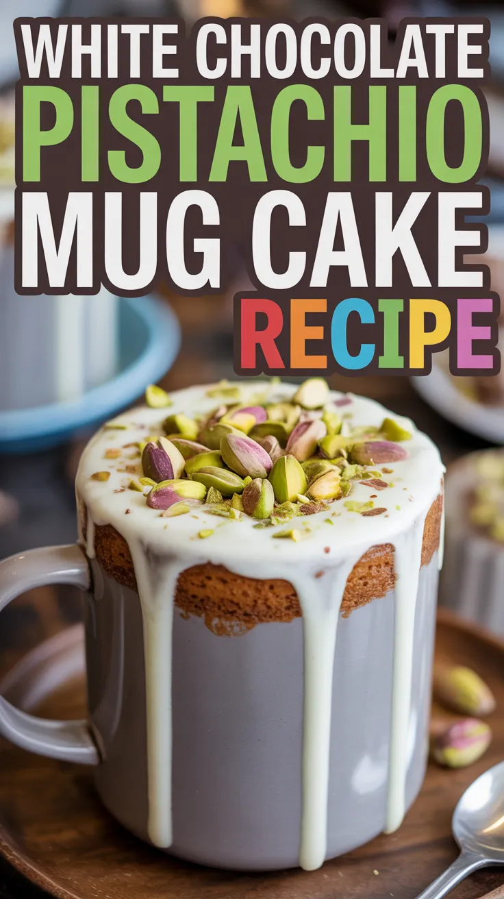 White Chocolate Pistachio Mug Cake