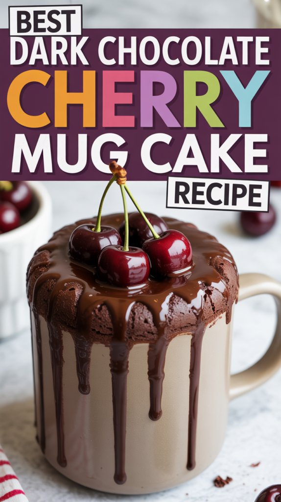 Decadent Dark Chocolate Cherry Mug Cake Recipe