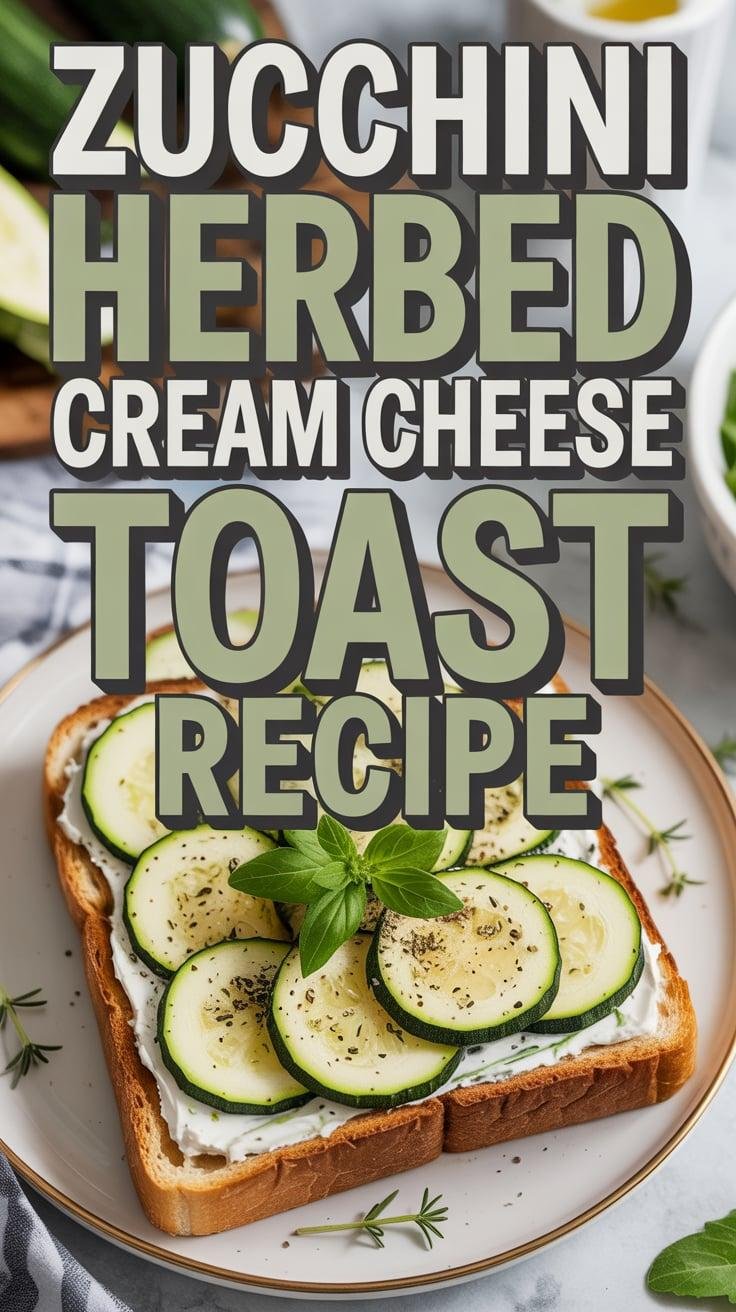 Zucchini and Herbed Cream Cheese Toast