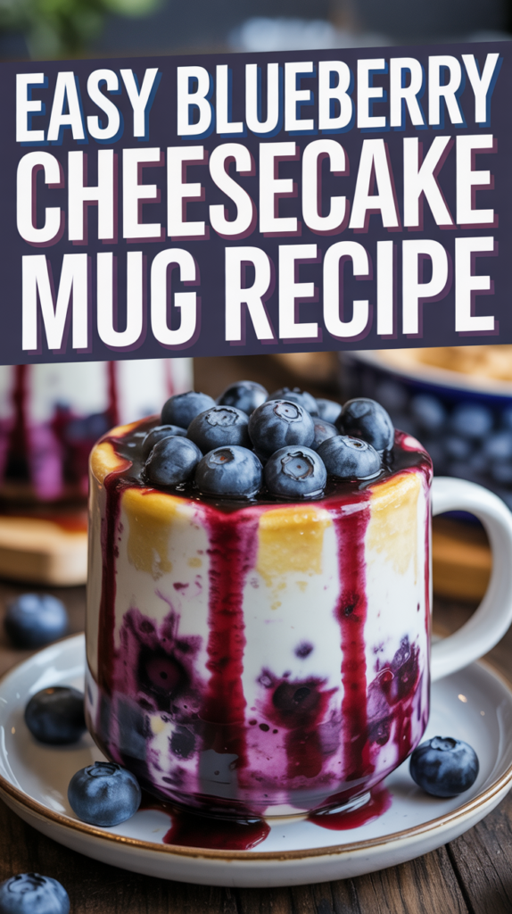Delicious Blueberry Cheesecake Mug Dessert