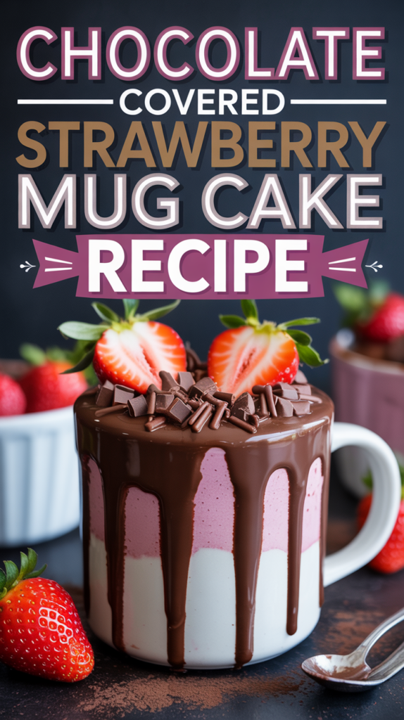 Decadent Chocolate Covered Strawberry Mug Cake