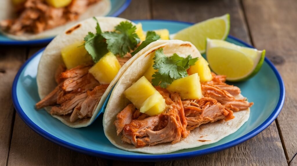 BBQ Chicken and Pineapple Tacos