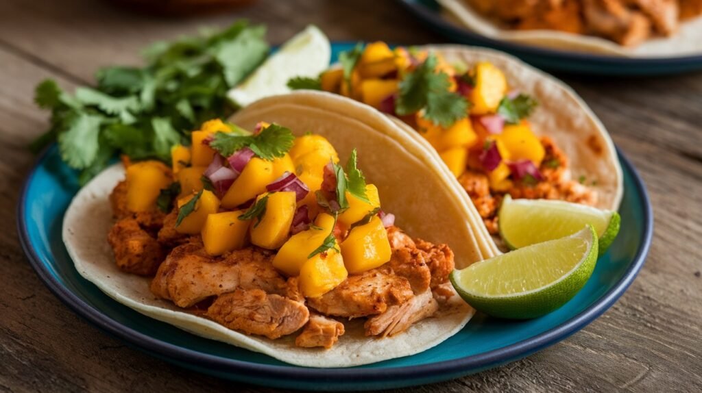 Spicy Mango Chicken Tacos