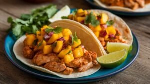 Spicy Mango Chicken Tacos