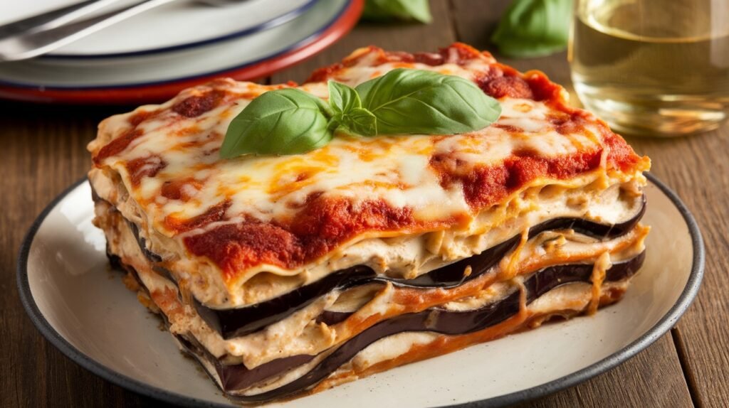 Chicken Alfredo Eggplant Lasagna