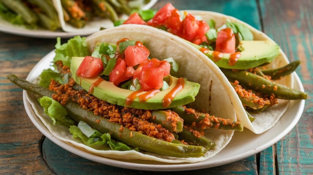 Cajun Fried Green Bean Tacos