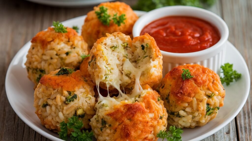 Chicken and Broccoli Cheddar Rice Balls