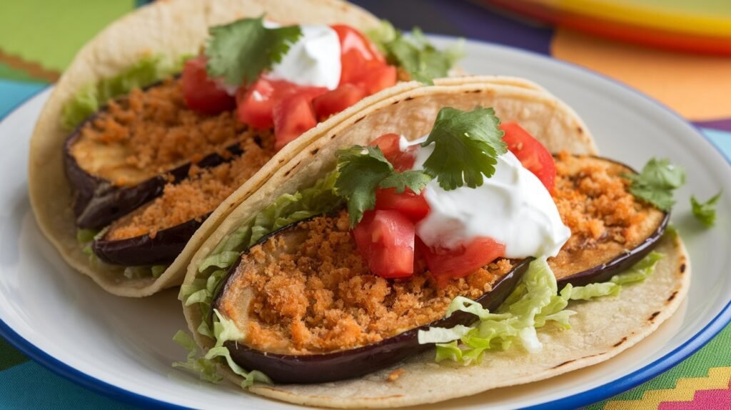 Parmesan Crusted Eggplant Tacos