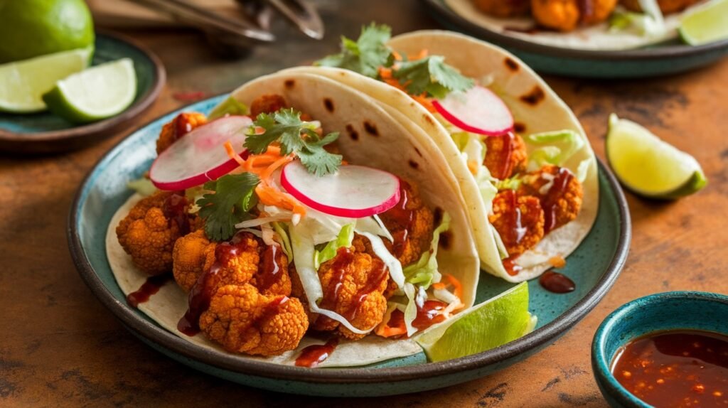 Korean Fried Cauliflower Tacos