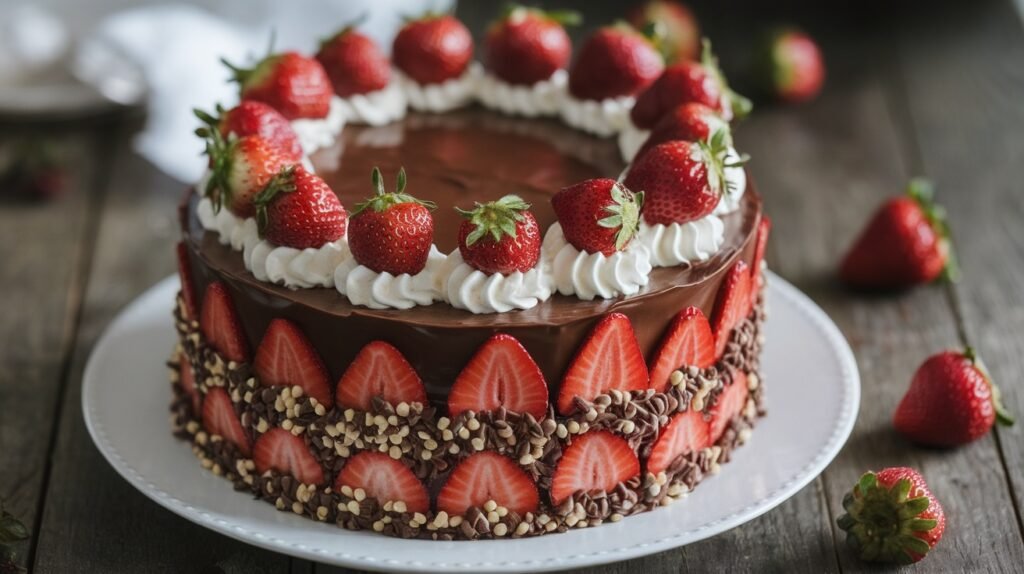 Chocolate Dipped Strawberry Cake