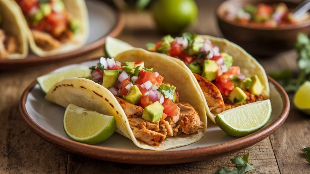 Avocado Salsa Rojo Tacos
