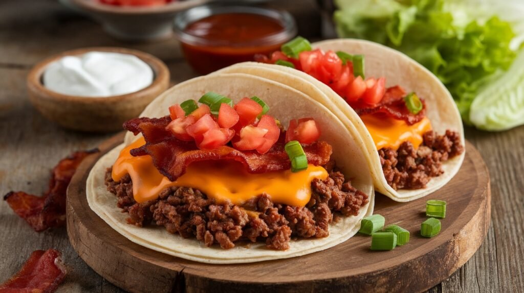 BBQ Bacon Cheeseburger Tacos