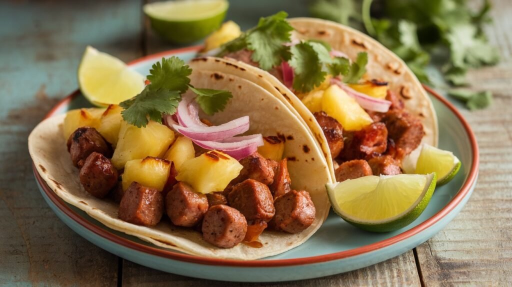 BBQ Pineapple Sausage Tacos