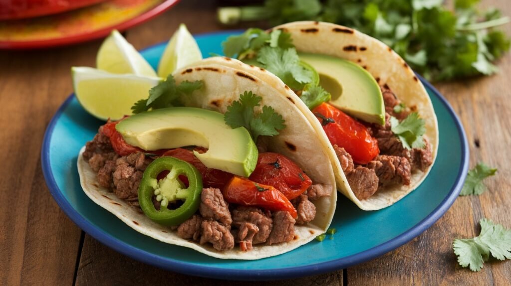 Roasted Tomato Jalapeño Beef Tacos
