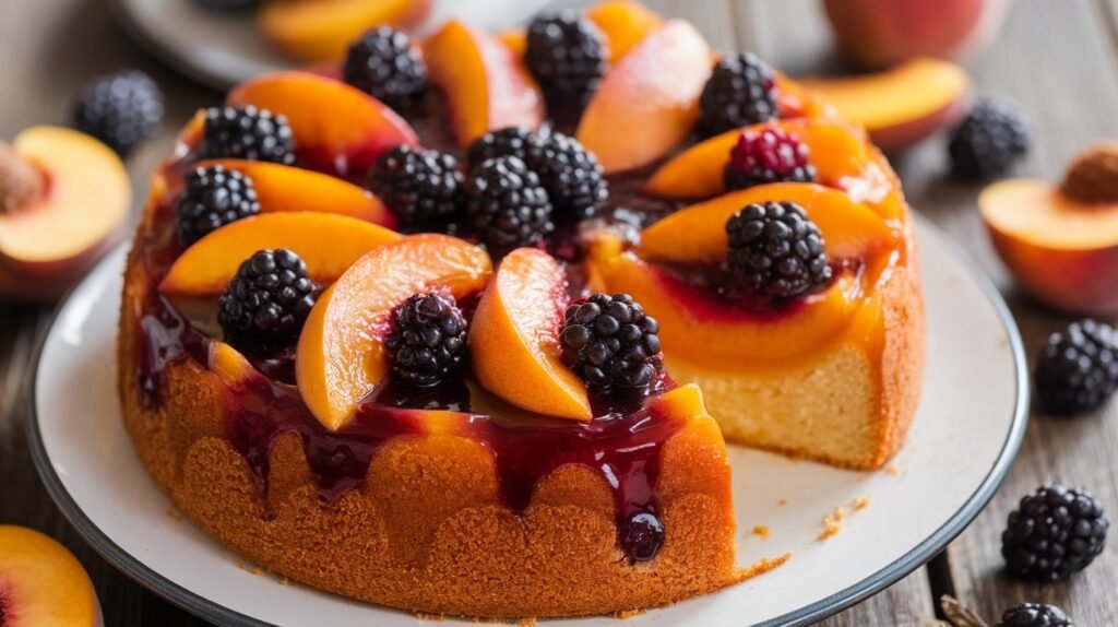 Blackberry Peach Cake