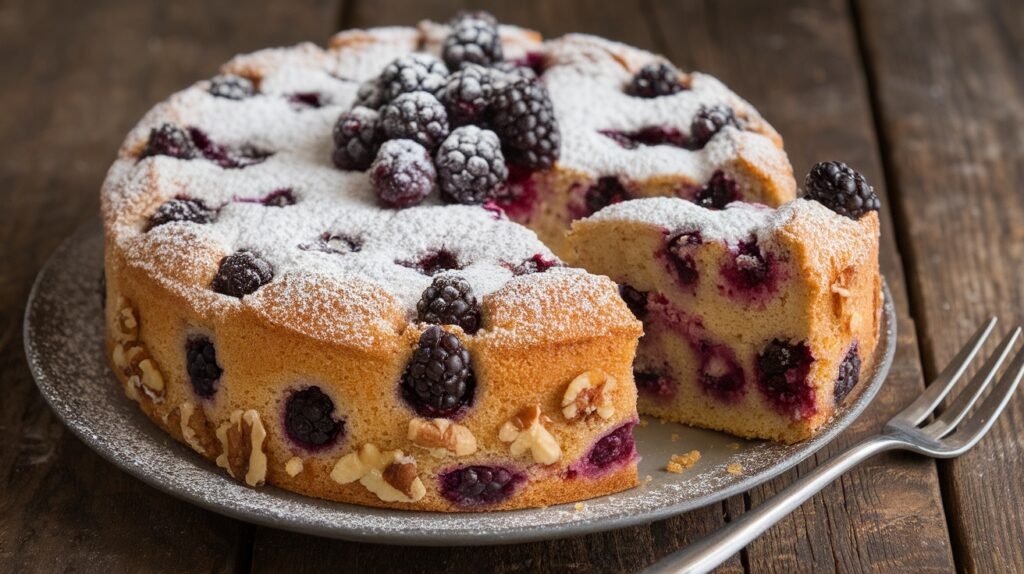 Blackberry Walnut Cake
