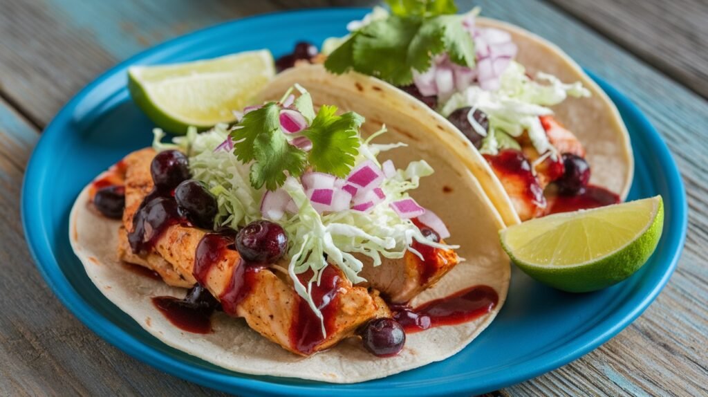 Blueberry BBQ Chicken Tacos