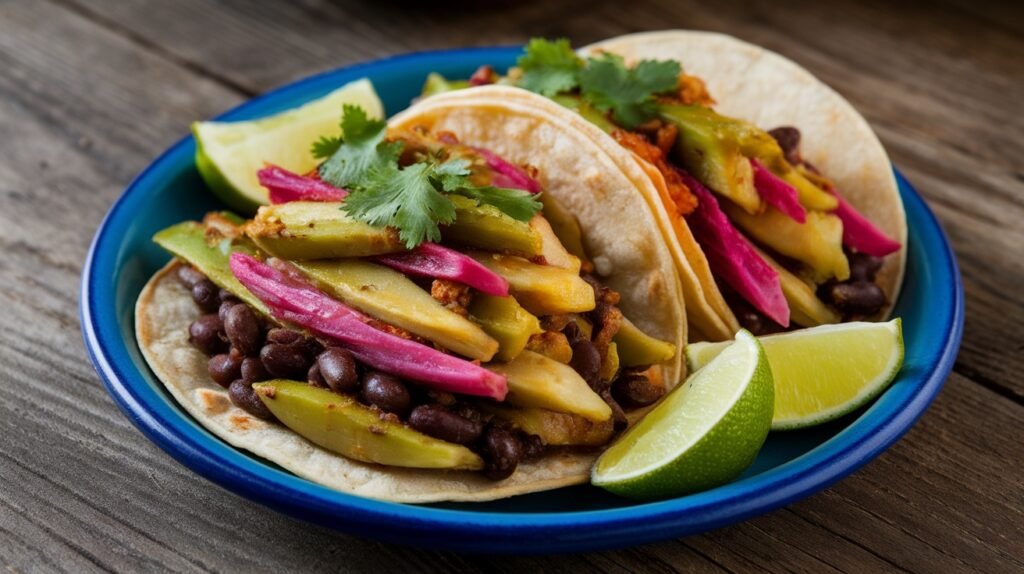 Cactus and Bean Tacos