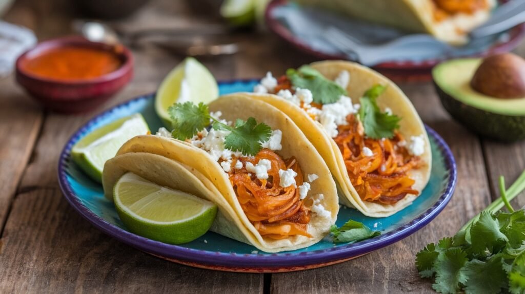 Caramelized Shallot and Feta Tacos