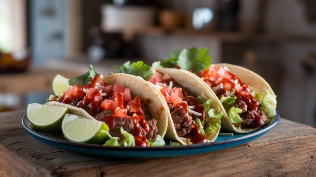 Cherry BBQ Beef Tacos