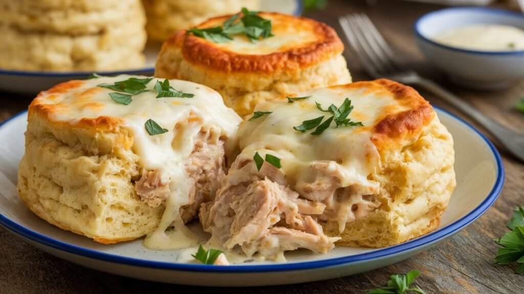 Chicken Alfredo Biscuit Melts