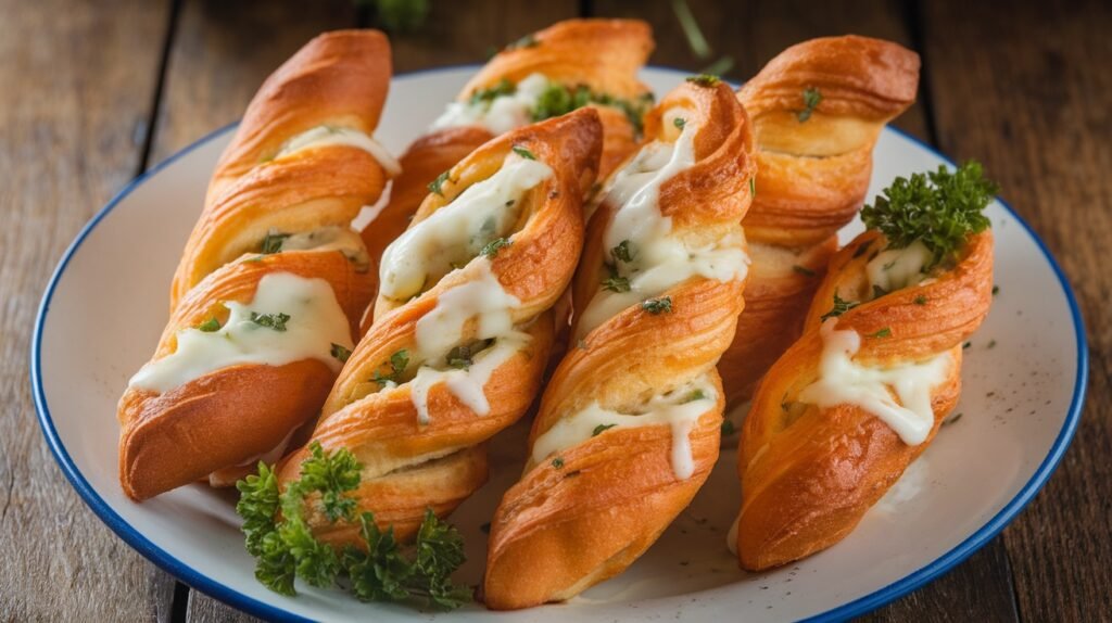Chicken Alfredo Breadstick Twists