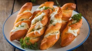 Chicken Alfredo Breadstick Twists