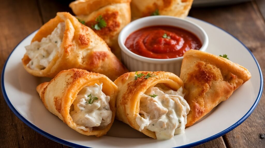 Chicken Alfredo Crescent Cone Melts
