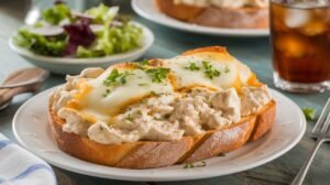 Chicken Alfredo Garlic Bread Melts