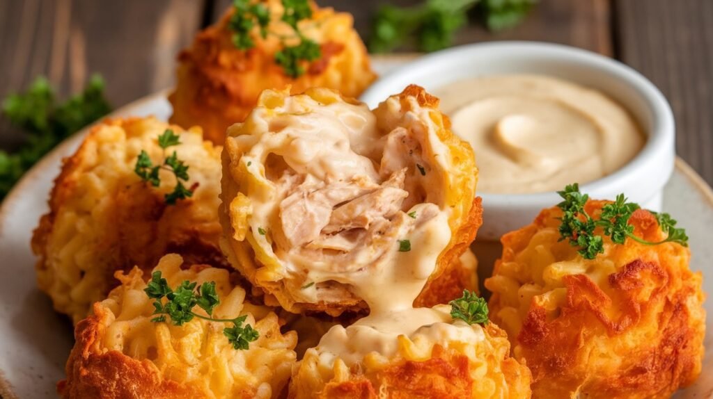 Chicken Alfredo Macaroni Bombs