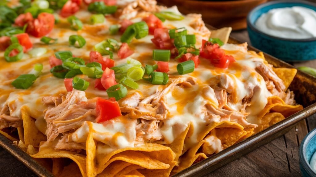 Chicken Alfredo Nacho Bake