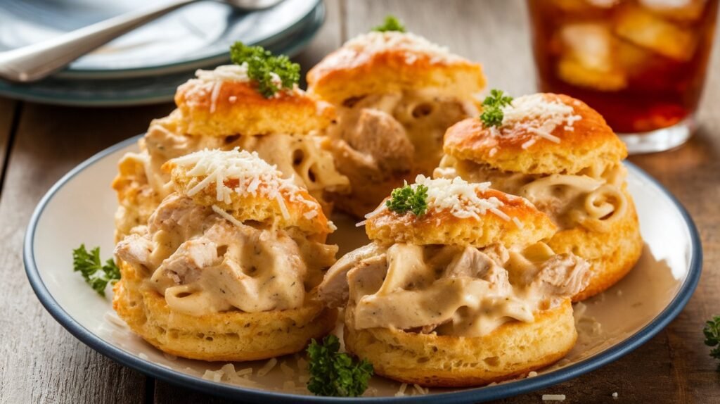 Chicken Alfredo Pasta Biscuit Rings