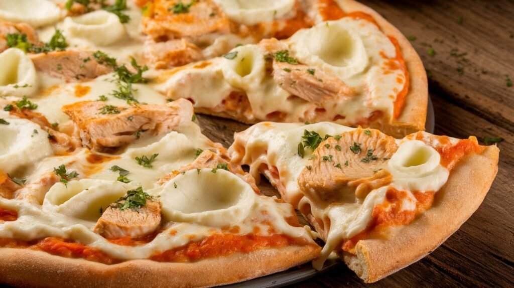Chicken Alfredo Pasta Pizza