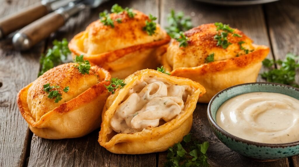 Chicken Alfredo Pasta Pockets