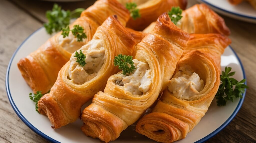 Chicken Alfredo Puff Pastry Twists