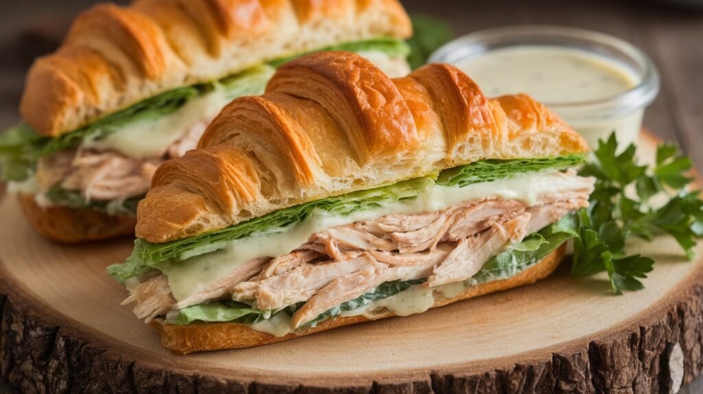 Chicken Caesar Croissant Melts
