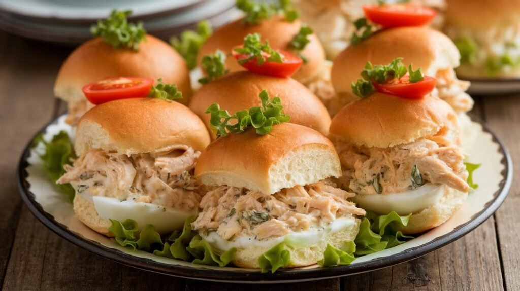 Chicken Caesar Deviled Egg Sliders