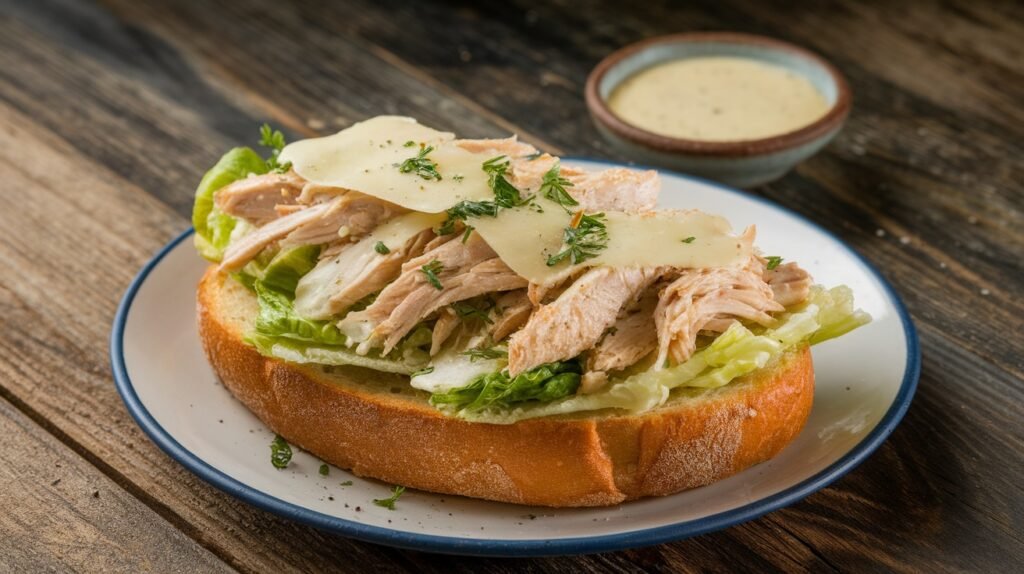 Chicken Caesar Parmesan Garlic Bread