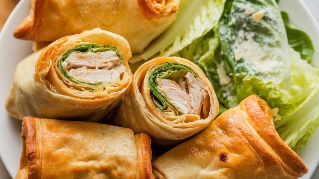 Chicken Caesar Puff Pastry Wraps