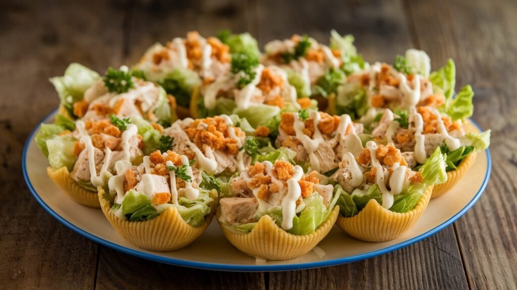 Chicken Caesar Salad Pasta Cups