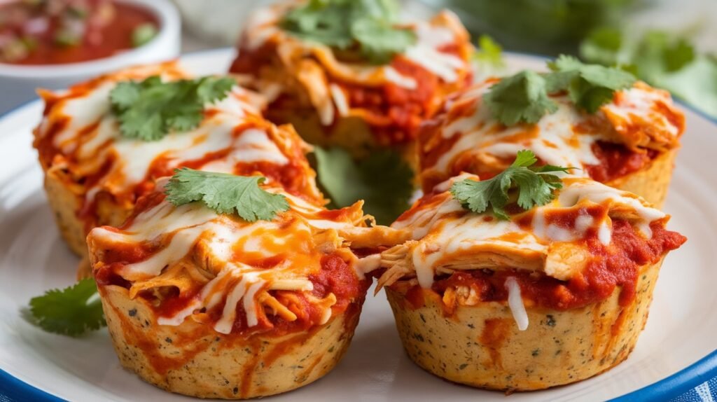 Chicken Enchilada Lasagna Cups