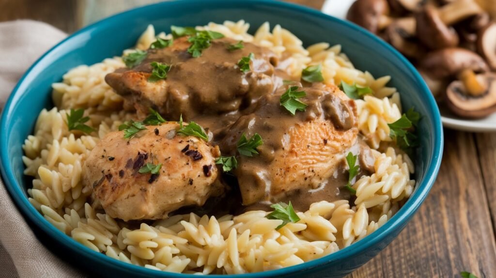 Chicken Marsala Orzo Bowls