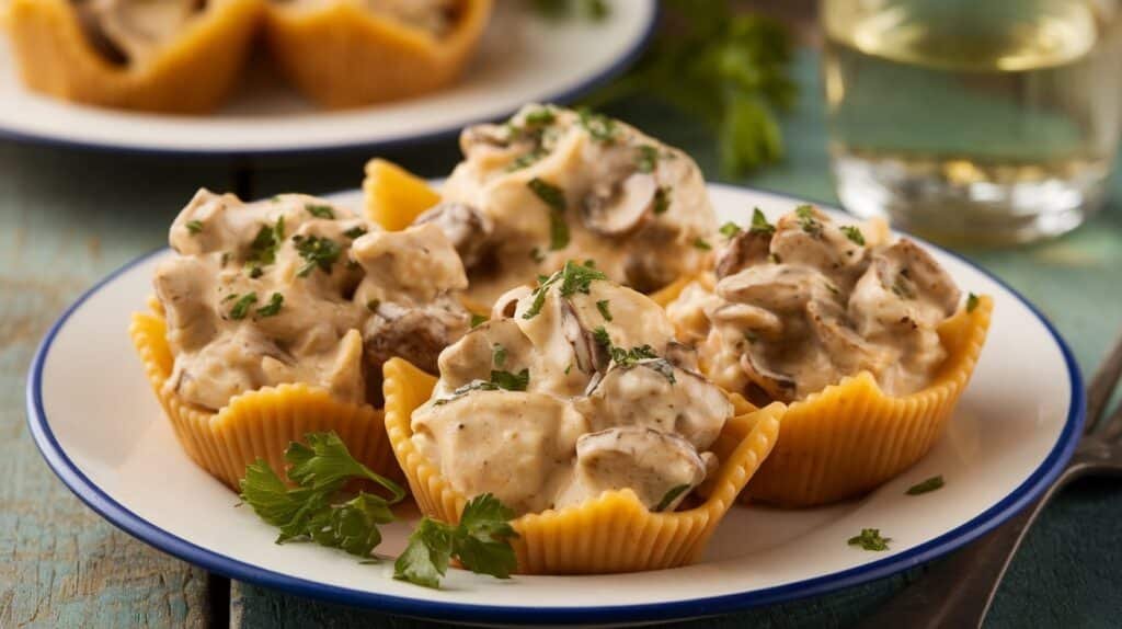 Chicken Marsala Pasta Cups