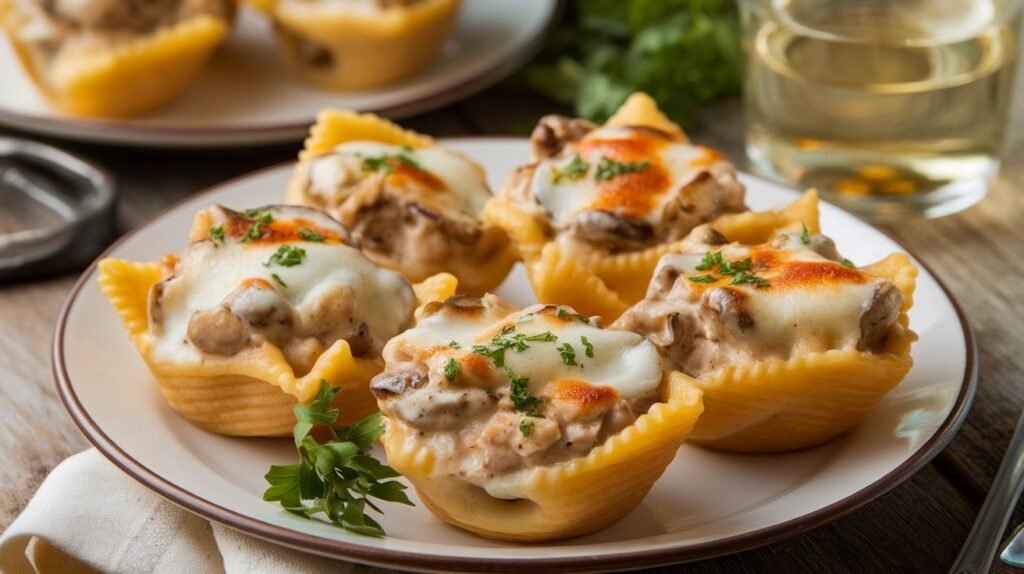 Chicken Marsala Pasta Cups