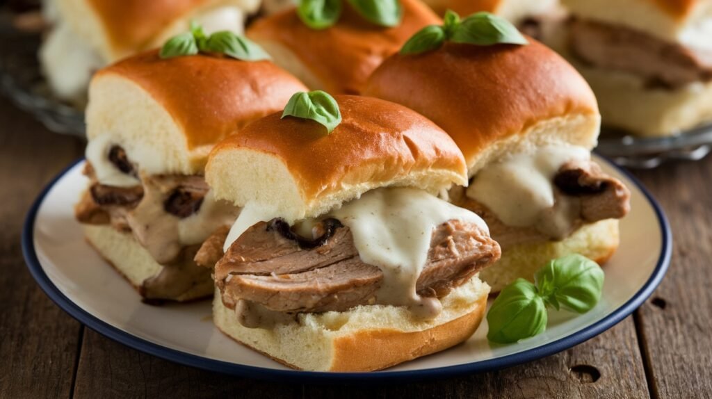 Chicken Marsala Sliders with Mozzarella