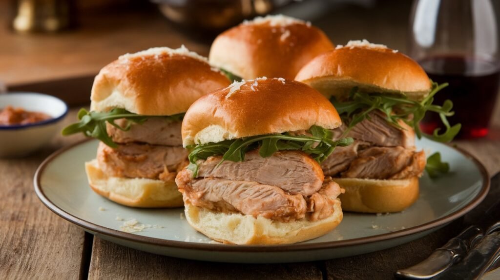 Chicken Marsala Sliders with Arugula