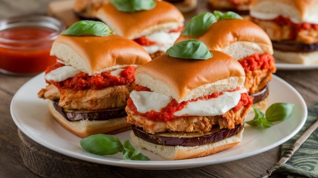 Chicken Parm Eggplant Sliders