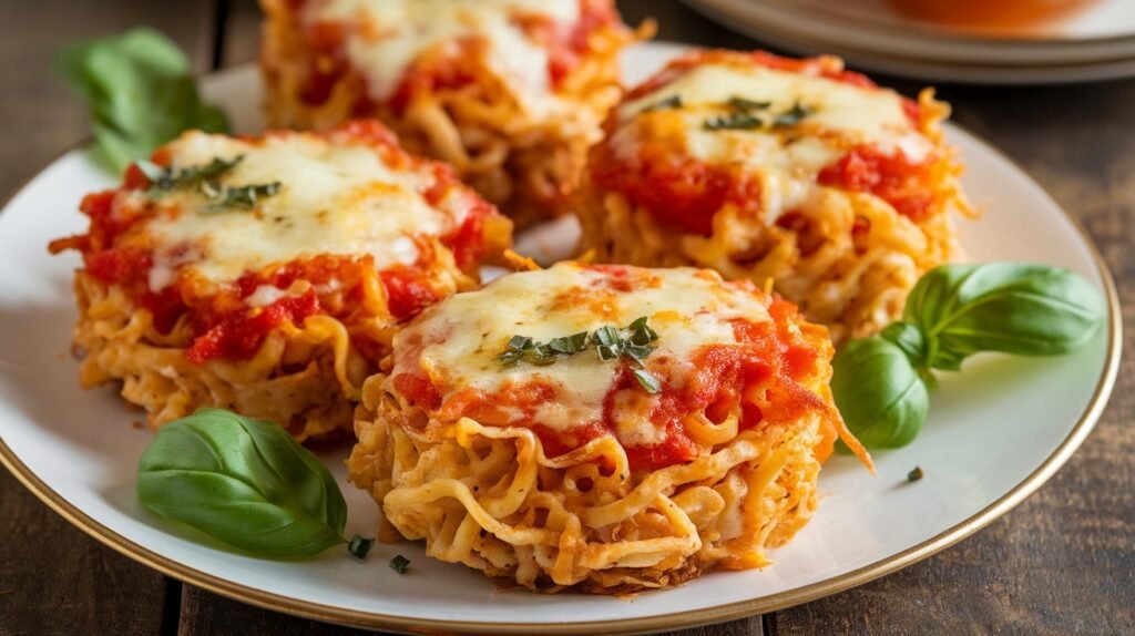 Chicken Parmesan Noodle Cakes